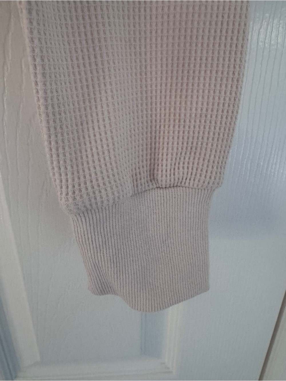 Waffle-Knit Long Sleeve Top Cropped for Women Staple Shirt - Picture 7 of 13